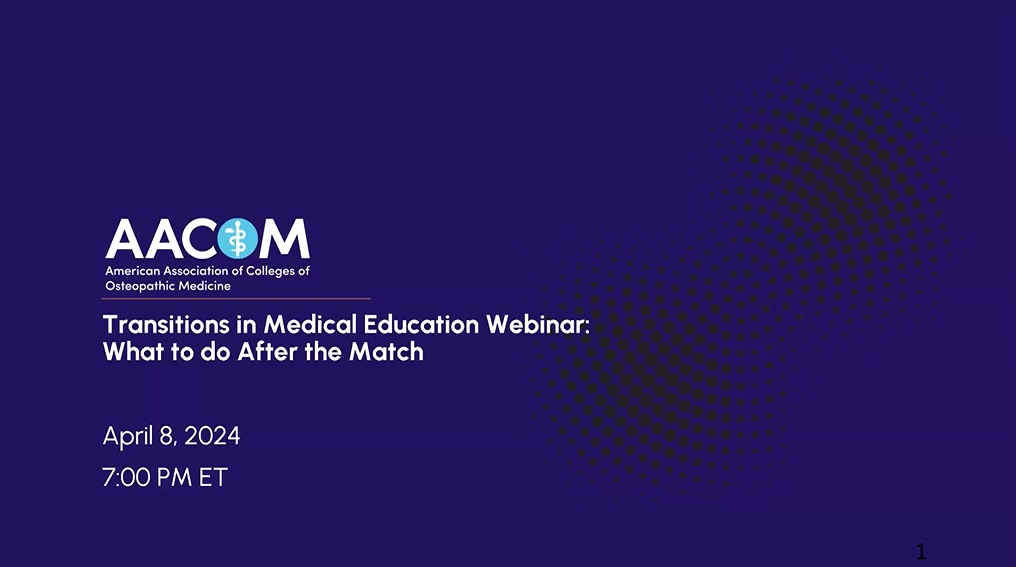 Transitions in Medical Education: What to Do After the Match